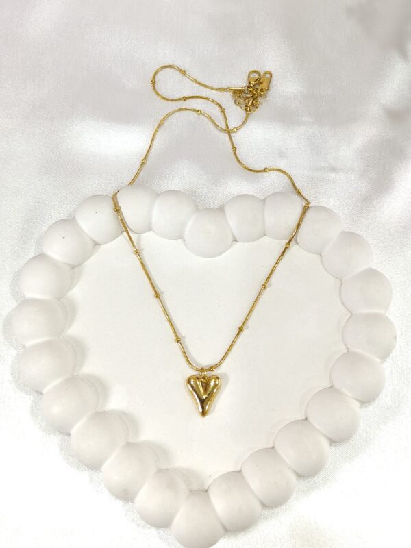 Premium gold plated heart chain necklace