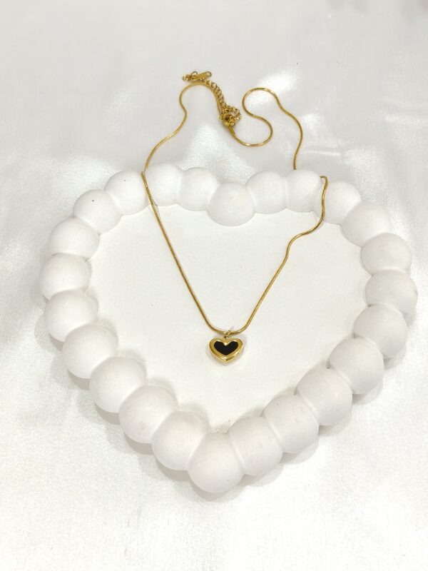 2 in 1 black heart pendant necklace for women