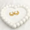 Premium crescent style gold hoop earrings for women