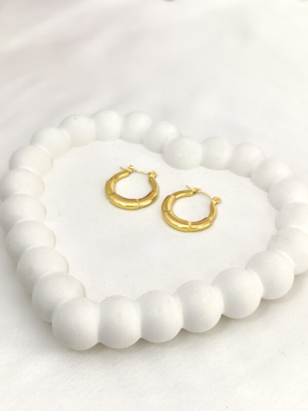 Premium gold plated bamboo style hoops