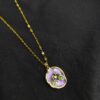 Elegant purple flower design gold finish pendant for women daily wear jewellery